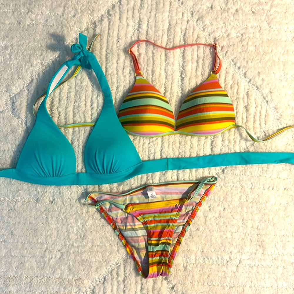 Mix and match Multicolor triangle top bikini - small